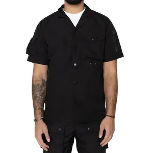 เสื้อแขนสั้นลำลองของผู้ชายเสื้อปะติดกระเป๋าคาร์โก้สีดำพิมพ์ลายปักสีอื่นๆแบบใหม่ TKAN606 - Product Image 2