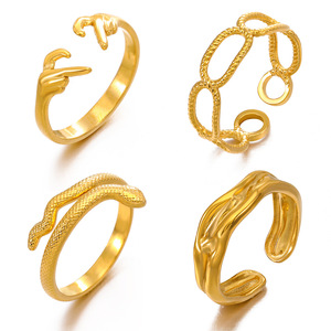 Stainless Steel Irregular High Grade Jewelry <strong>Cheap</strong> Hip Hop <strong>Promise</strong> <strong>Rings</strong> Unisex 18k Gold Plated love Heart Adjustable <strong>Rings</strong> - Product Image 4