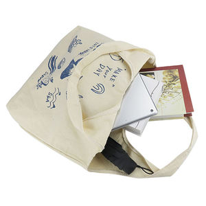 Bolsa de Compras de Lona de Algodón con Estampado Personalizado para Mujer, Bolso Tipo Hobo con Correa para el Hombro, Mediano, para Uso Diario - Product Image 2