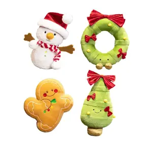 Christmas Hot Selling Plush Toys Christmas Wreath Seasonal Soft Snowman Dolls