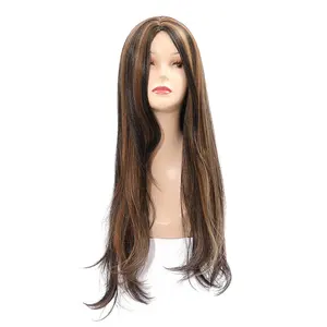 JINRUILI popular wholesale Customize synthetic hair long loose wave wigs mixed color human hair like wig for woman