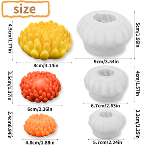 Silicone Mold 3D Handmade Chrysanthemum Dishwasher Safe Easy Demold for Aromatherapy Candle Gypsum Soap <b>Resin</b> Candle DIY Craft - Product Image 3