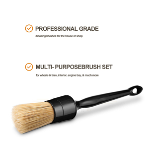 NBT Lot de 3 brosses à poils de sanglier noir 100% brosse à poils de porc pour voiture - Product Image 2