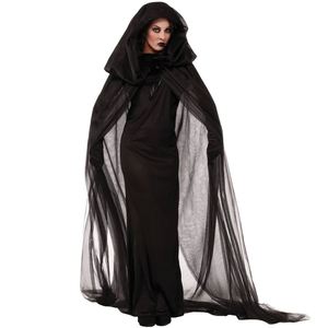 4ourcostumes Robe Noire de Mariée Vampière Fantôme Diable pour Femme, Ensemble Uniforme de Cosplay pour Jeu de Rôle, Halloween, Adulte Femme - Product Image 1