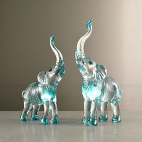 Figura de Elefante de Resina Epoxi, Estilo Artístico Folclórico de Lujo, Personalizada, Decoración para el Hogar, Sala de Estar, Entrada, Regalo de Inauguración