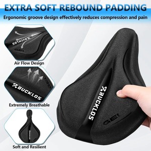Housse de selle de vélo BUCKLOS épaisse et confortable, housse de siège de vélo en silicone, éponge douce antichoc, housse de coussin pour VTT et vélo de route - Product Image 4