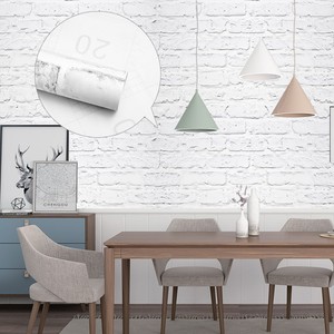 <span class=keywords><strong>Papel</strong></span> Tapiz Autoadhesivo de <span class=keywords><strong>Vinilo</strong></span> PVC con Efecto de Textura de <span class=keywords><strong>Ladrillo</strong></span> <span class=keywords><strong>Blanco</strong></span> Vintage, Rollo de <span class=keywords><strong>Papel</strong></span> Tapiz Floral Removible para Sala de Estar - Product Image 4