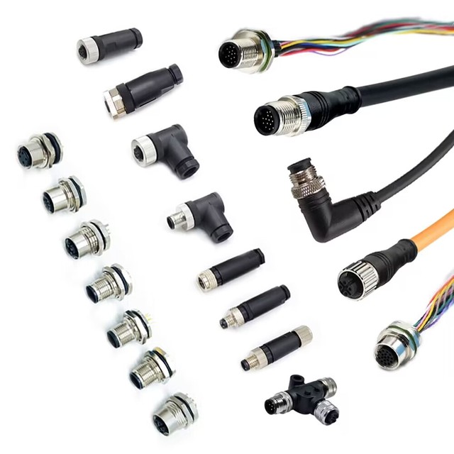 M8 M12 Circular Connector Cable 2 3 4 5 6 8 12 17 Pin Male Female A B D Code IP67 Waterproof Sensor Industrial OEM ODM