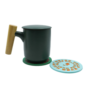 Posavasos Redondos de Goma con Diseño de Rosas, Antideslizantes, para Mesa, en Colores Verde y Azul - Product Image 5