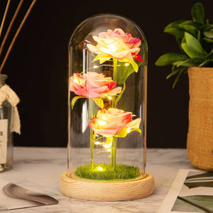 Tres Rosas Preservadas en Cúpula de Cristal, Adornos para el Día de la Madre, Flor Simulada con Cubierta de Cristal, Luces LED, Rosa Eterna - Product Image 6