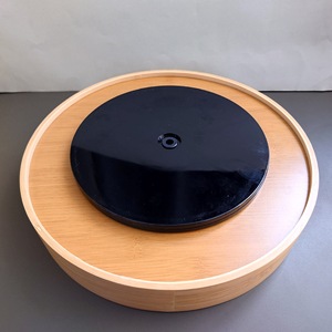 Plateau rotatif en bambou à double anse, 30 cm, plat de service rond pour fruits, thé, hôtel, restaurant - Product Image 3