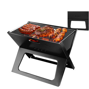 Portable Stainless Steel Folding <b>BBQ</b> Grill Modern Style Outdoor Charcoal Grill for Camping & Cooking - Product Image 1