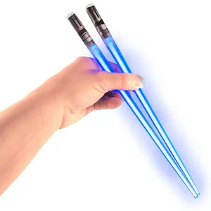 Essstäbchen Light Up - LED Glowing Light Sabre Chop Sticks-Wieder verwendbare Sushi Sabres Essstäbchen Set mit 1 blauen Paar