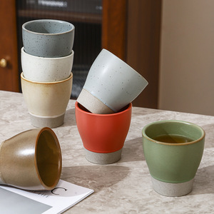 Japanese Style Pottery Tea Cup Stoneware Coffee Cup Retro Clay Cups - Product Image 5
