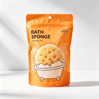 Sac refermable à fermeture éclair pour accessoires de bain, éponge, pochette en plastique réutilisable avec trou de suspension