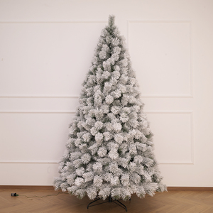 Flocked Pine Needle PVC Automatic Christmas <b>Tree</b> with Realistic Snow Effect, for Living Room, Mall Christmas Decoration - Product Image 2