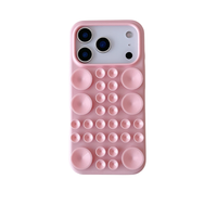 Coque de téléphone antichoc en silicone à bulles avec ventouse pour 17 Pro Max AIR 16/15/14/13