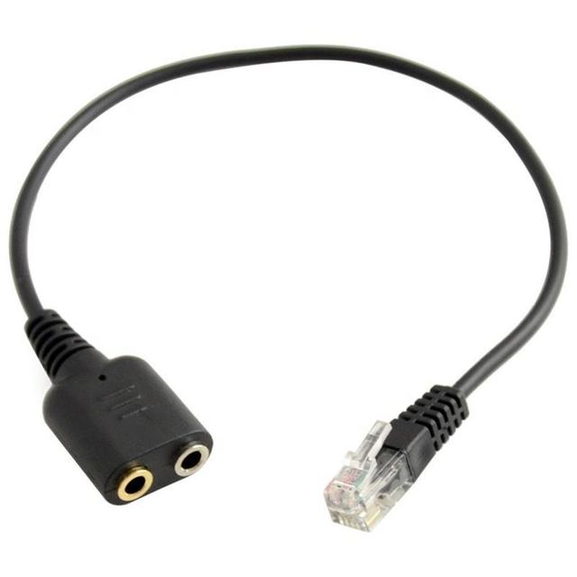 Wholesales Headset Audio Cable Dual 3.5mm Female Jack to RJ9 Crystal Plug Adapter Converter for PC Phone Telephone Using