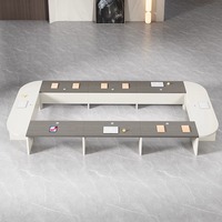 Grande table de conférence rectangulaire au design simple et blanc, table de formation exécutive pour bureau
