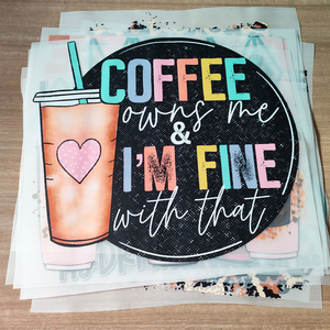 Tùy chỉnh thiết kế dtf chuyển theo chủ đề cà phê màn hình in truyền nhiệt cho T-Shirts - Product Image 1