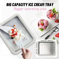 Kit de fabrication de glace roulée en acier inoxydable, plateau de congélation instantanée, 2 spatules, machine à yogourt glacé pour la maison et la famille