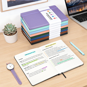 Carnet de notes A5 en cuir PU, couverture rigide, ligné, pour affaires, avec reliure parfaite, planificateur, carnets avec logo personnalisé, vente en gros - Product Image 5
