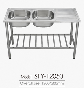 304/201 <span class=keywords><strong>S.S.</strong></span> Thiết kế hiện đại đôi bát bồn rửa với đứng tủ bếp bồn - Product Image 4