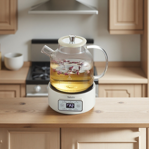 Bouilloire à thé en verre 1L 110V pour l'exportation (US/Canada) – 650W, 6 modes prédéfinis, minuterie 24H, maintien au chaud 4H - Product Image 1