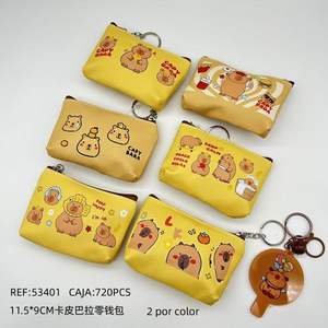 Portamonete Capibara 11,5x9cm Giallo Mini Portafoglio con Design Cartoon per Donne Ragazze Bambini - Product Image 1