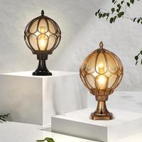Lampe de poteau extérieure vintage étanche IP54 en aluminium pour parc, portail, cour