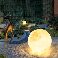 Nouvelle Arrivée Rechargeable Or Blanc Couleur Décoratif Lune Veilleuse Lampe Dia 60cm 80cm Extérieur Led Grande Grande Boule Lumineuse