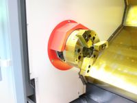 Tour CNC à banc incliné haute précision TCK50A, équipé d'une tourelle porte-outils hydraulique et d'un contre-pointe hydraulique