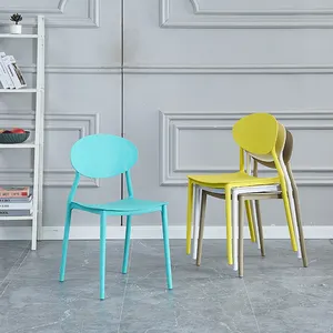 Colorful nordic designer bar dining monolithic contour stackable reliable back modern design lounge dining plastic white chair