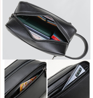 Tas tangan pria, kualitas tinggi tas genggam sidik jari kunci Anti PU kulit pasang tas tangan bisnis kapasitas besar dompet untuk pria