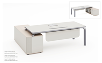 Bureau de direction en forme de L en panneaux de particules de style moderne avec armoire intégrée pour immeuble de bureaux - Vente en gros