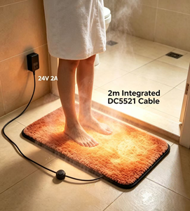 Polyester 24V Electric Drying Foot Mat Non-slip Quick Dry Washable Foldable Bath Mat <b>Over</b>-temperature <b>Protector</b> - Product Image 3