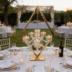 Centre de table en métal au design moderne, style <span class=keywords><strong>rustique</strong></span>, pour mariage, candelabre, centre de table pour la décoration de table de mariage - Product Image 1