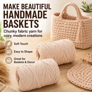Panier de rangement pour chaussons tricotés à la main, 200G, grand format, élastique, motif teint, avec fil mélangé, pour coussin au crochet et sac de matériel DIY - Product Image 6