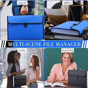 Organizador de archivos con 13 bolsillos y Asa legal grande al mejor precio, carpeta de archivos Pp impermeable portátil, organizador de documentos - Product Image 4