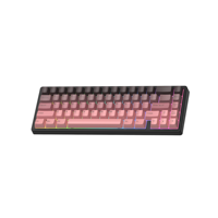 Teclado Mecánico Inalámbrico de 66 Teclas y 2.4Ghz, USB+BT, Teclas PBT Negras, Intercambiables en Caliente, Retroiluminación RGB Programable, Teclado para Juegos de PC