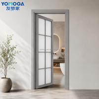 Puerta de Baño Elegante de Vidrio Esmerilado con Acabado Push-Pull para Uso en Hoteles y Villas