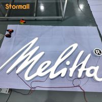 Enseigne lumineuse LED personnalisée en acrylique avec cadre métallique ultra-fin, certifiée CE, conception de logo gratuite, signalétique de marque
