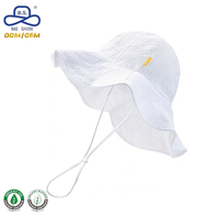 Sombrero de Pescador de Tela de Burbuja Blanca Premium Personalizado ODM de Fábrica BSCI GRS con Correa Ajustable para Niños, Protección UV para el Verano