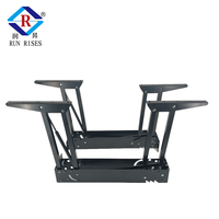 Table basse brevetée extensible avec mécanisme de table à manger/bureau, ressort à gaz à fermeture douce, acier laminé à chaud, électrophorèse noire