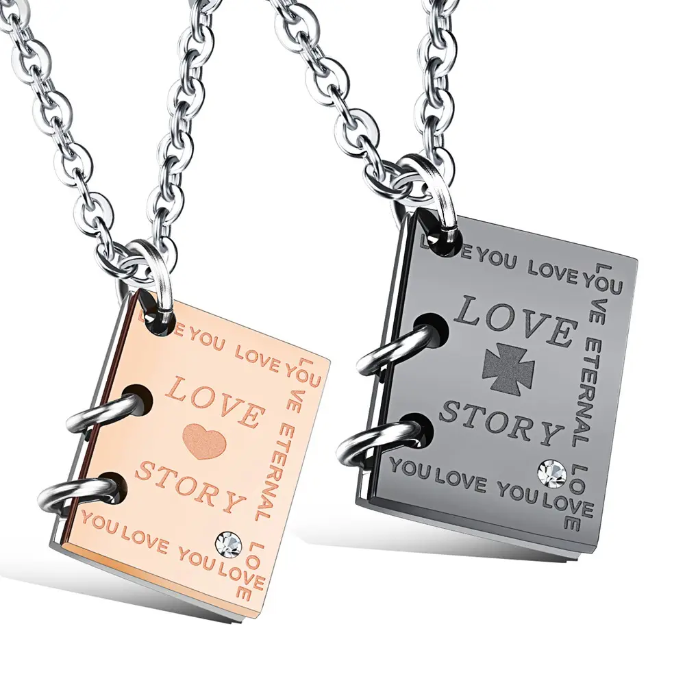2 pendentifs " only my love " Collier Argent Or Coeur Amour Valentin Couple