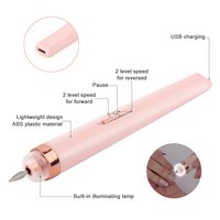 Tournage des ongles, lime à ongles électrique USB avec ensemble de 5 types de forets à ongles, kit de manucure électrique de Noël pour salon de bricolage