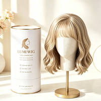 Tubes d'expédition de luxe biodégradables personnalisables et récupérables pour perruques, tubes en papier, boîtes cylindriques en papier, emballages pour salons de coiffure, vente en gros