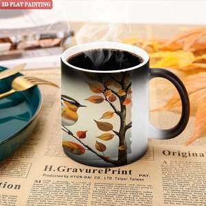 Frosted Black <b>Ceramic</b> <b>Mug</b> 11oz Heat Activated Color Changing Cup Living Room Desktop Decor - Product Image 5