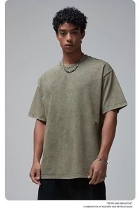 เสื้อยืดแขนสั้นผู้ชาย รุ่นวินเทจ ปี 2024 ผ้า 275 GSM 100% คอตตอน ล้างสีแบบแอซิด หนักแน่น ขอบเย็บอย่างดี ลายเรียบ ดีไซน์แบบถัก - Product Image 3