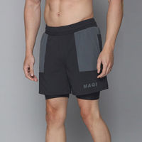 Shorts de sport 2-en-1 personnalisables avec logo, doublure technique haute performance, pour la fabrication sur mesure